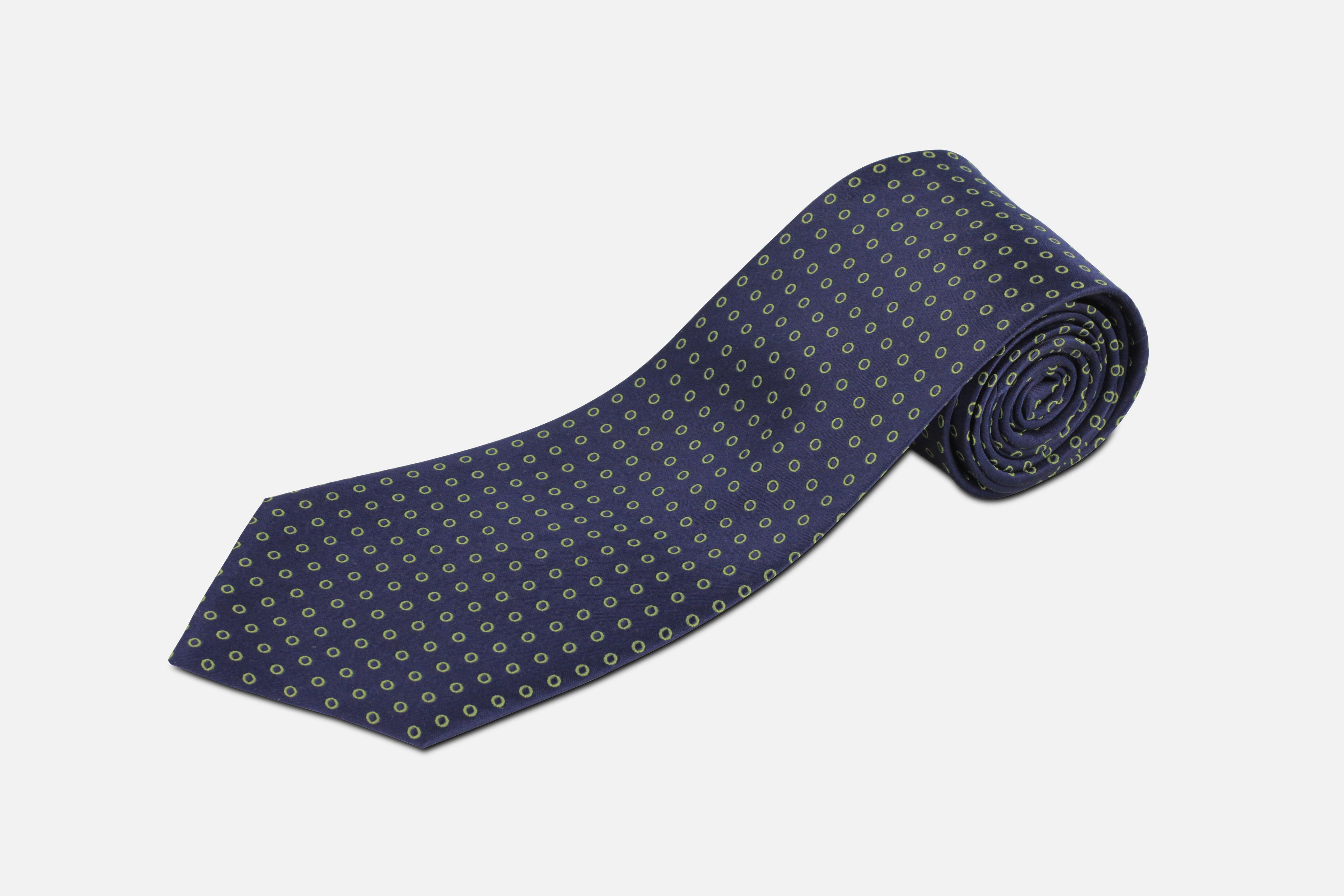 100% Silk XL Tie with Circle Pattern for Big and Tall Men