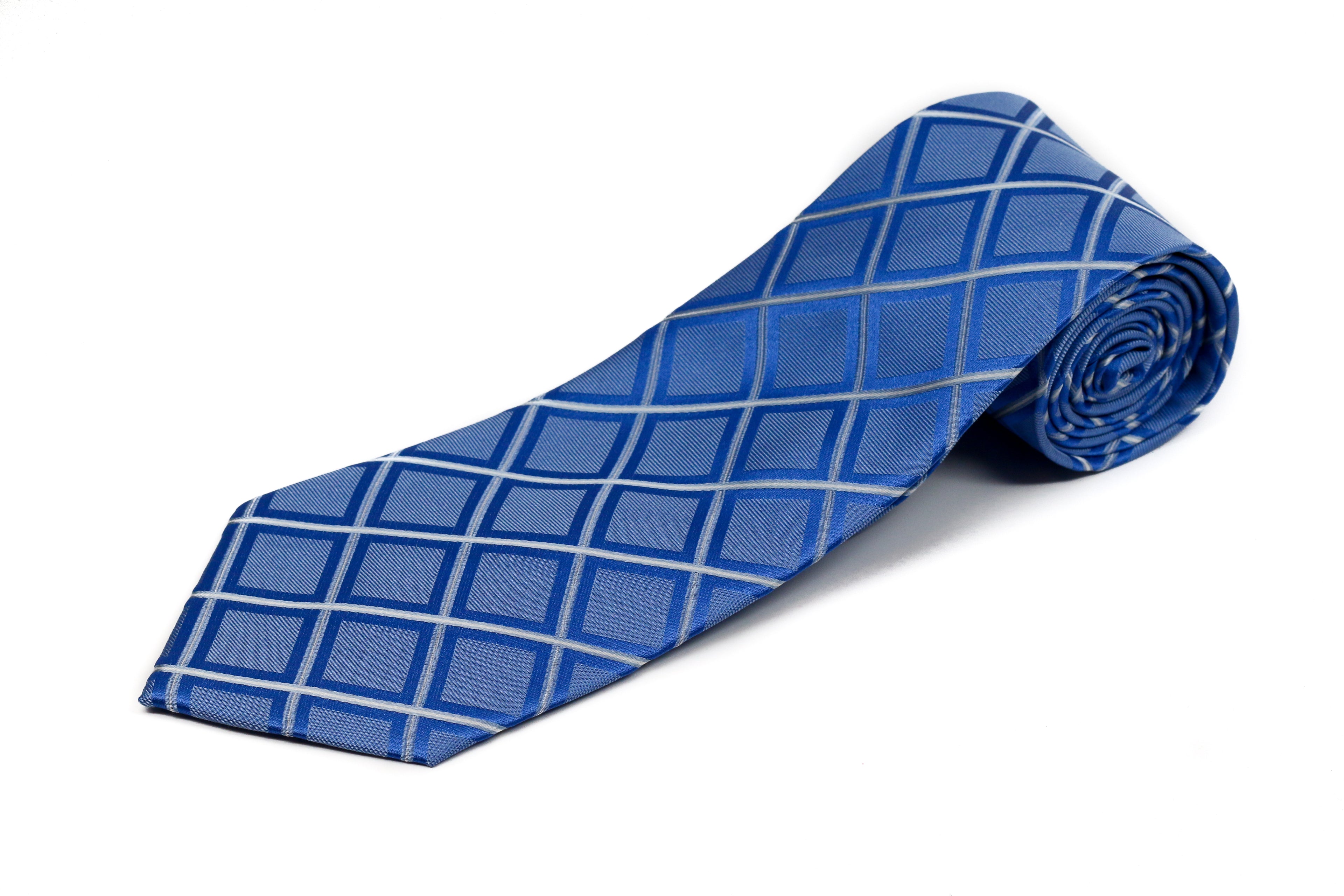 100% Silk Extra Long Square Patterned Tie for Big and Tall Men