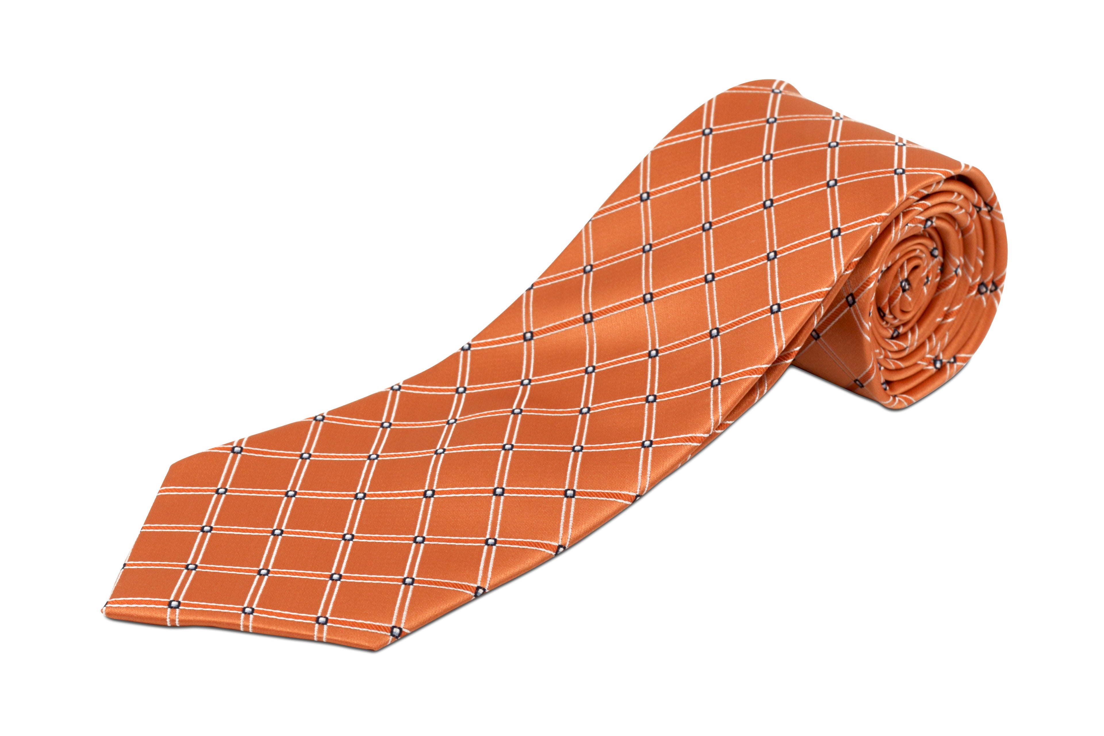 100% Silk Extra Long Diamond Patterned Tie for Big and Tall Men