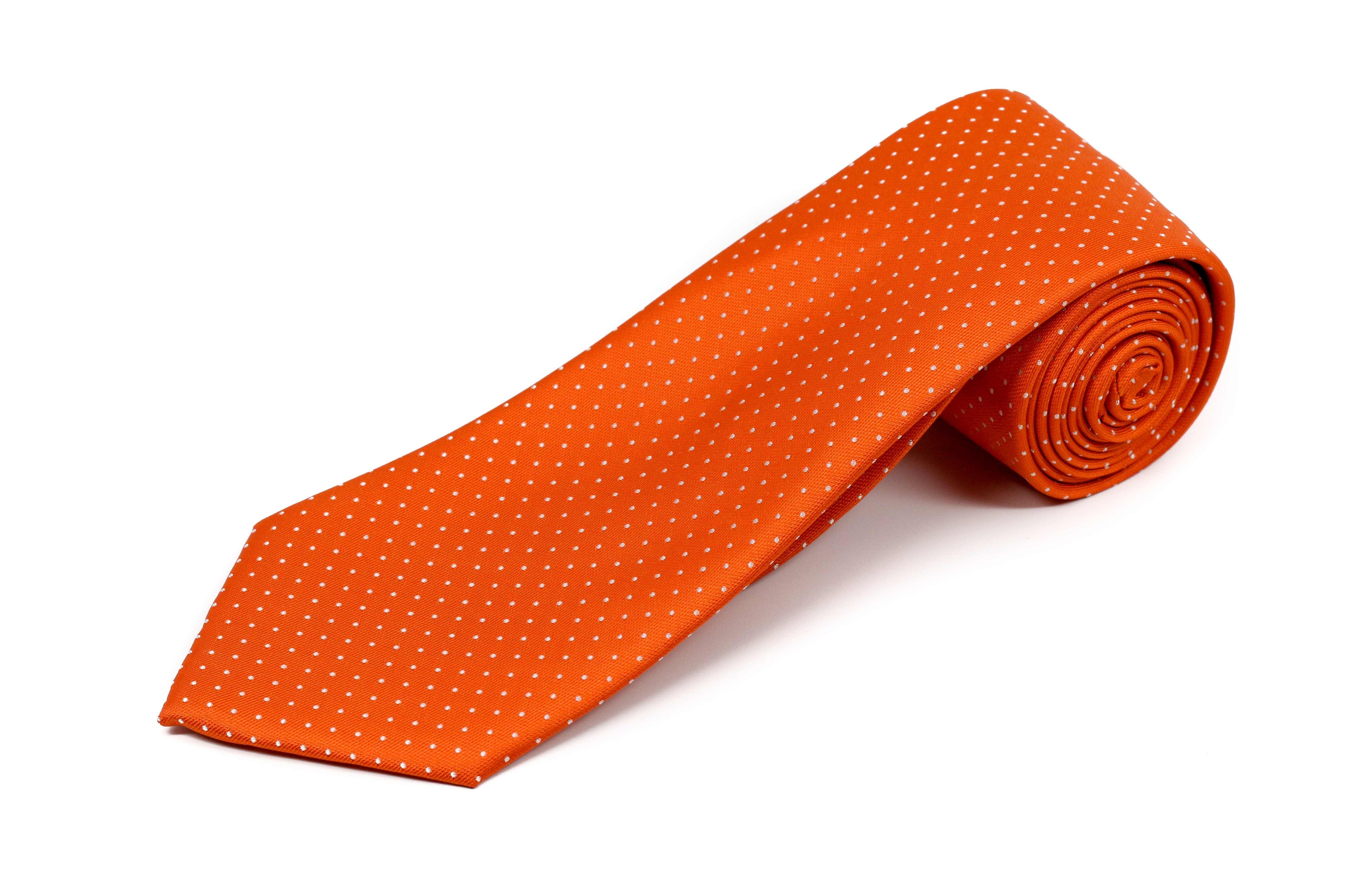 100% Silk Extra Long Tie with Dots for Big and Tall Men