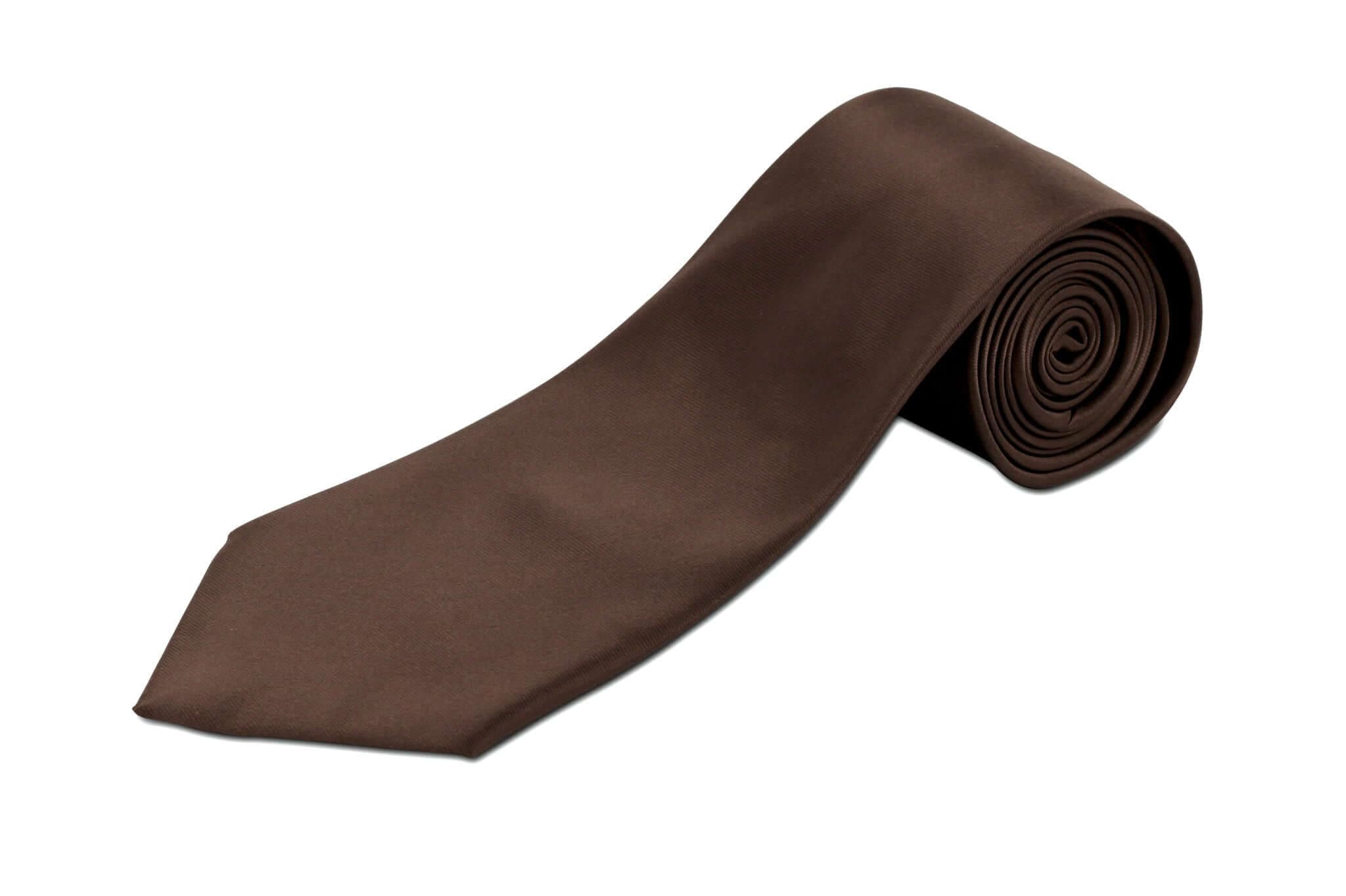 Extra Long Brown Silk Tie