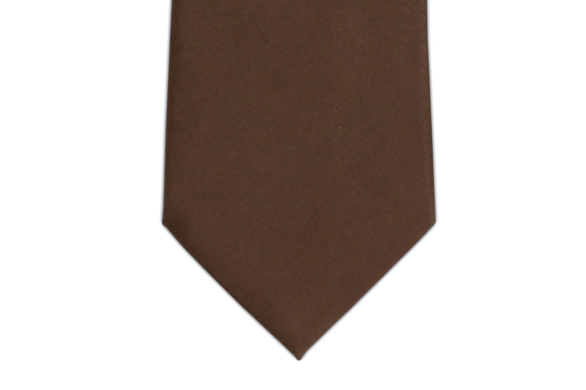 Brown silk XL necktie close-up image