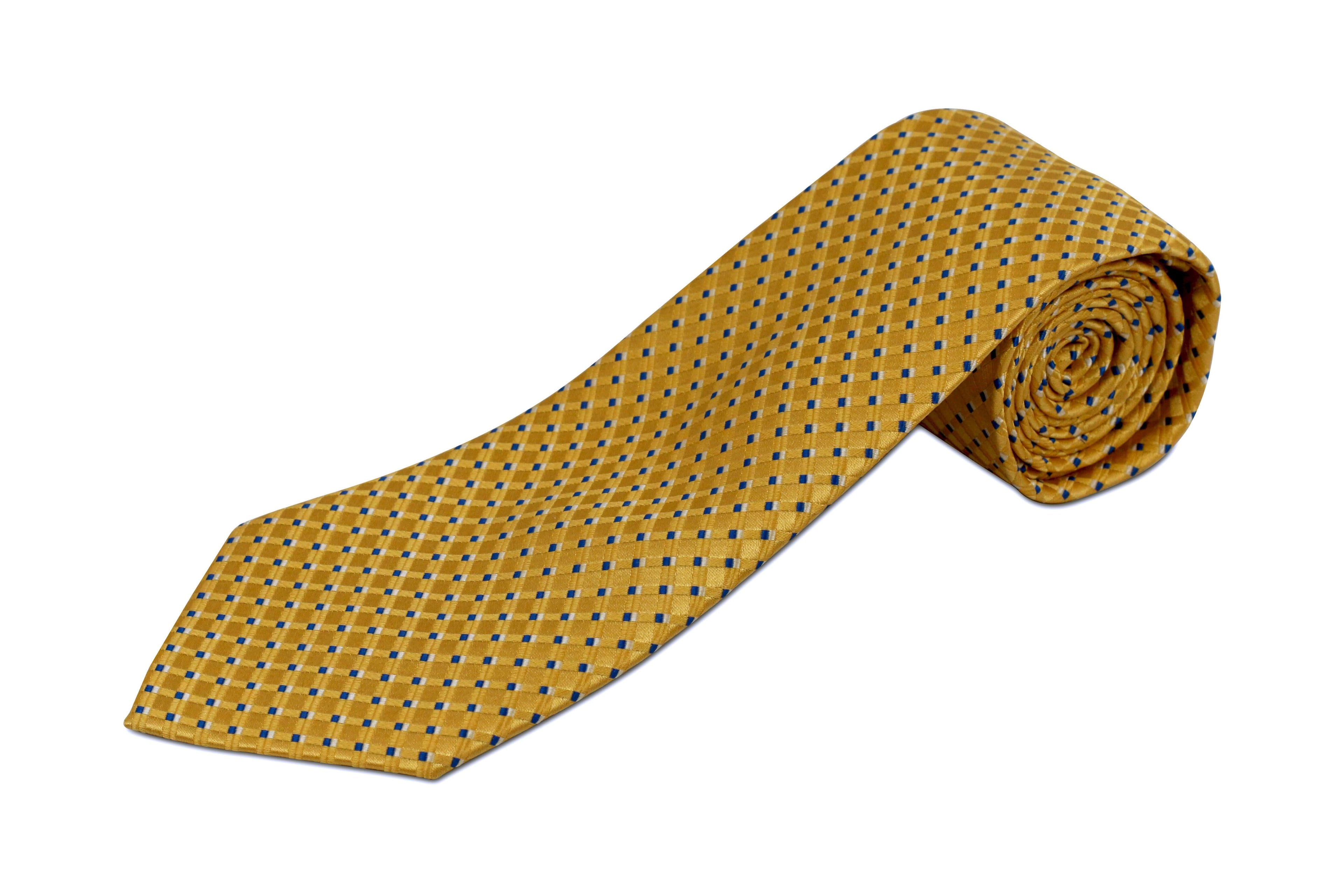 Extra Long Necktie for Tall Men - Yellow Pattern
