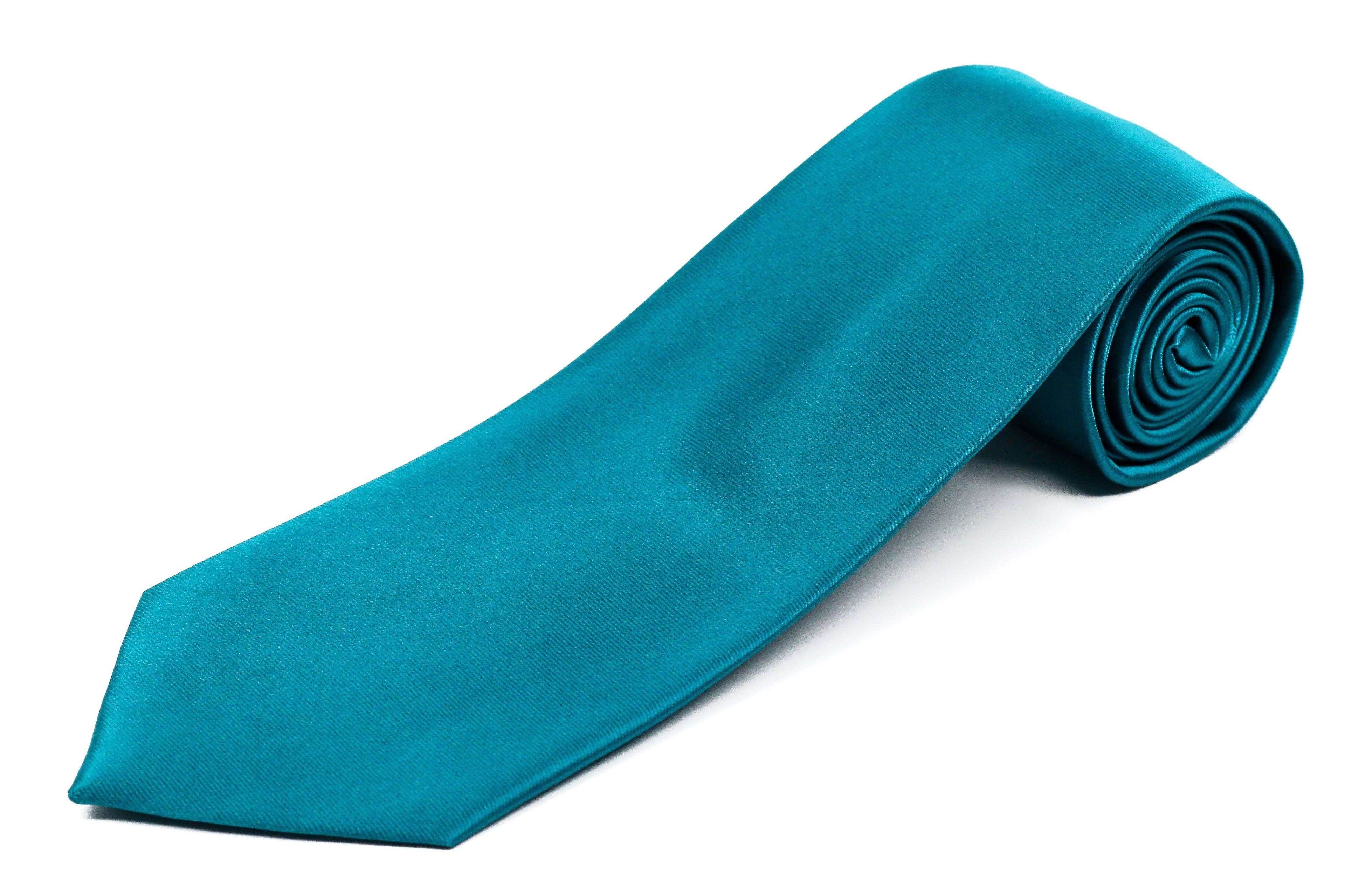 XL Solid Teal Turquoise Tie for Tall Guys