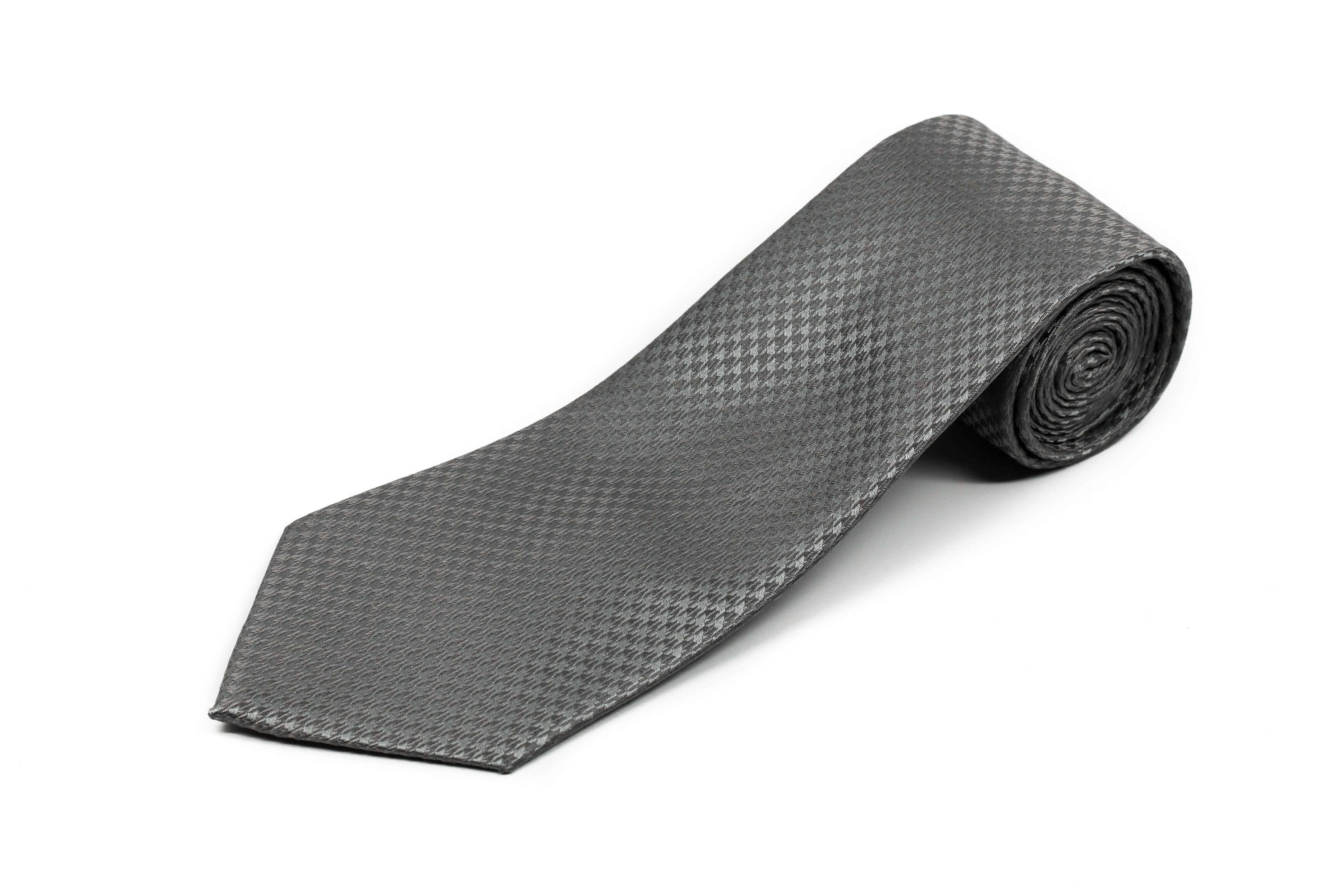 100% Silk Extra Long Tie - Houndstooth Pattern for Big and Tall Men