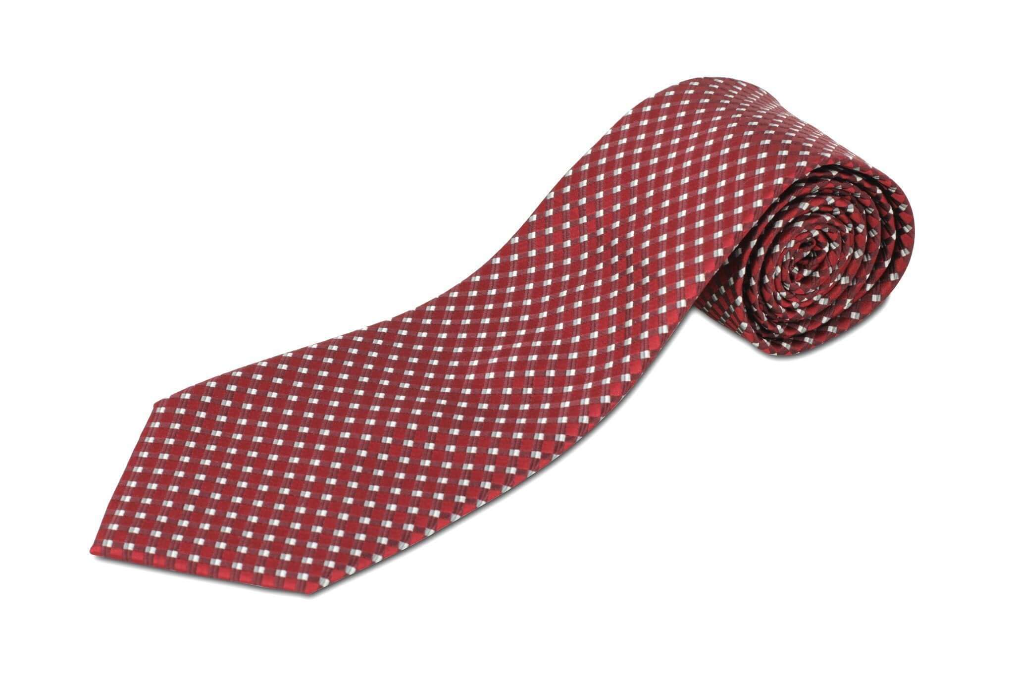 Extra Long Silk Necktie for Tall Men - Red Pattern