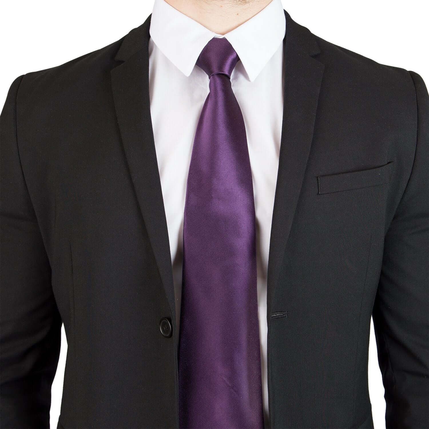 Extra Long Ties - 100% Silk Extra Long Solid Purple Tie