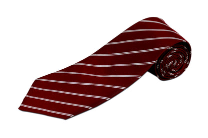 100% Silk Extra Long Tie with White Stripes for Big and Tall Men