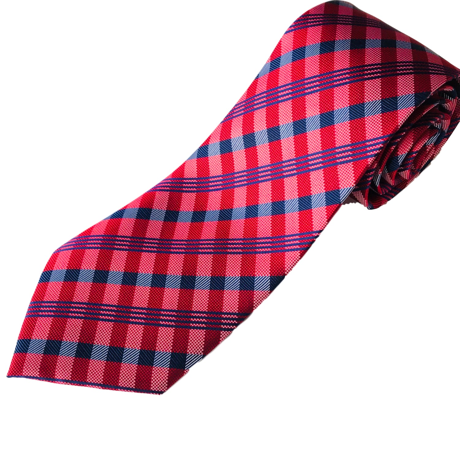 100% Silk Extra Long Plaid Tie for Big and Tall Men