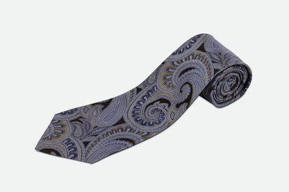 100% Silk XL Tie with Paisley Pattern for Big and Tall Men