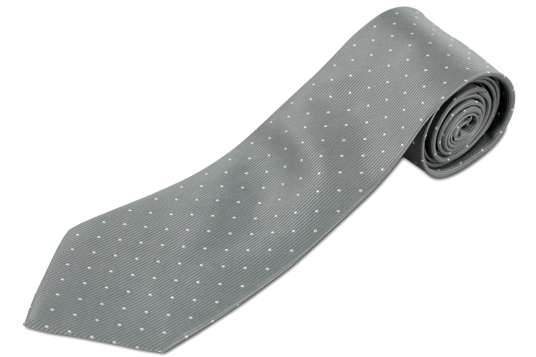 100% Silk Extra Long Tie with Dots for Big and Tall Men