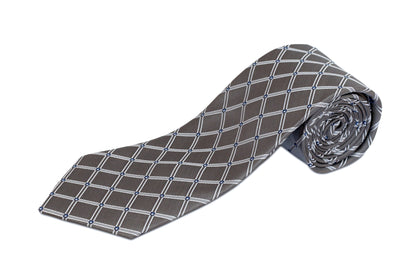 100% Silk Extra Long Diamond Patterned Tie for Big and Tall Men