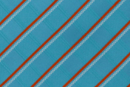 100% Silk Extra Long Teal Necktie with Orange Stripes (63 Inches)