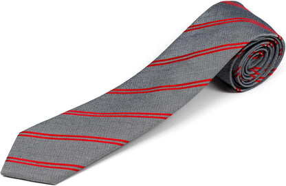 Extra Long Skinny Tie for Big and Tall Men – 100% Silk – Red Stripes – 63&quot; XL