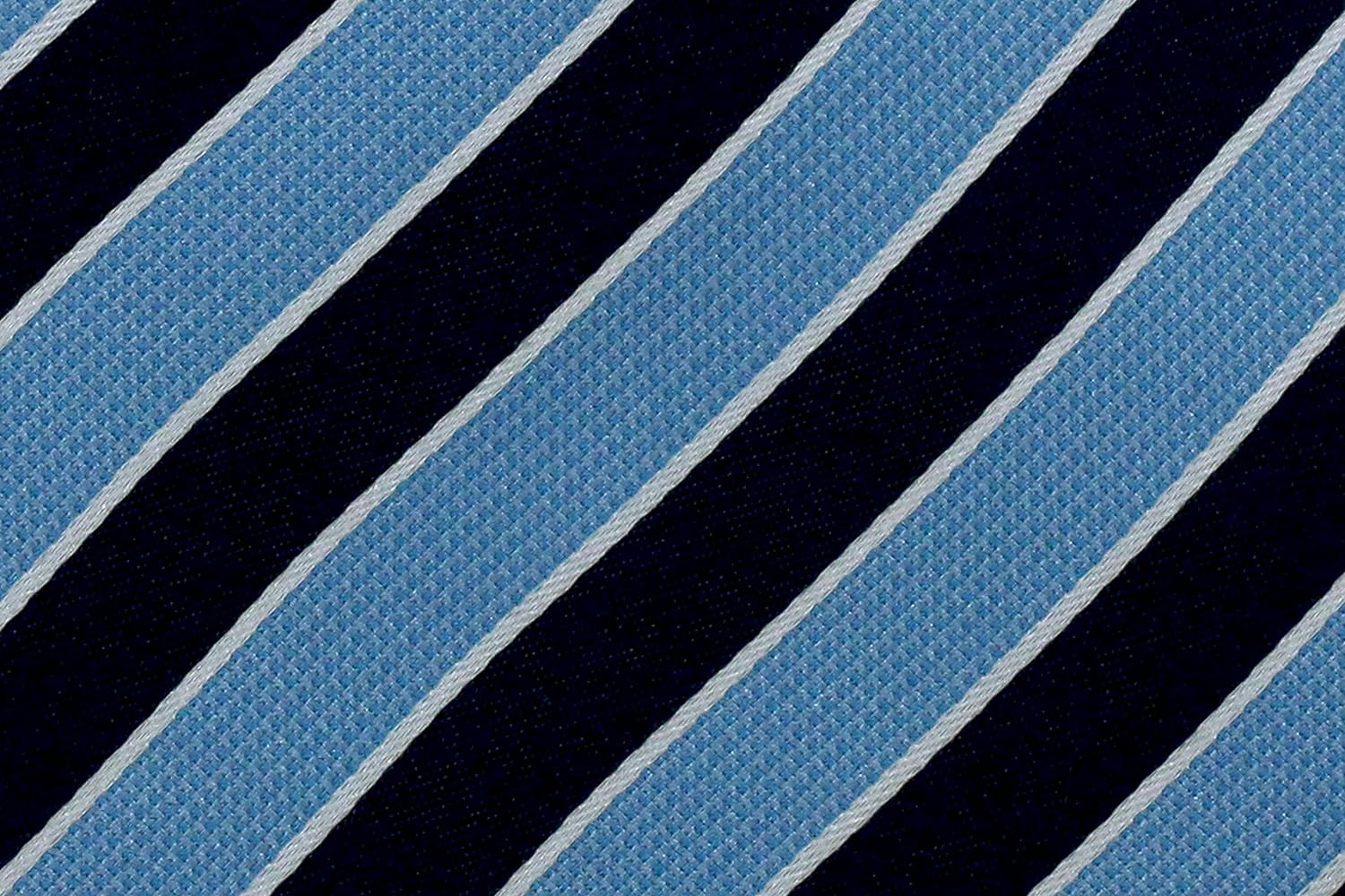 Extra Long Silk Necktie for Tall Men | 63&quot; Long 3.75&quot; Wide | Navy and Baby Blue Stripes