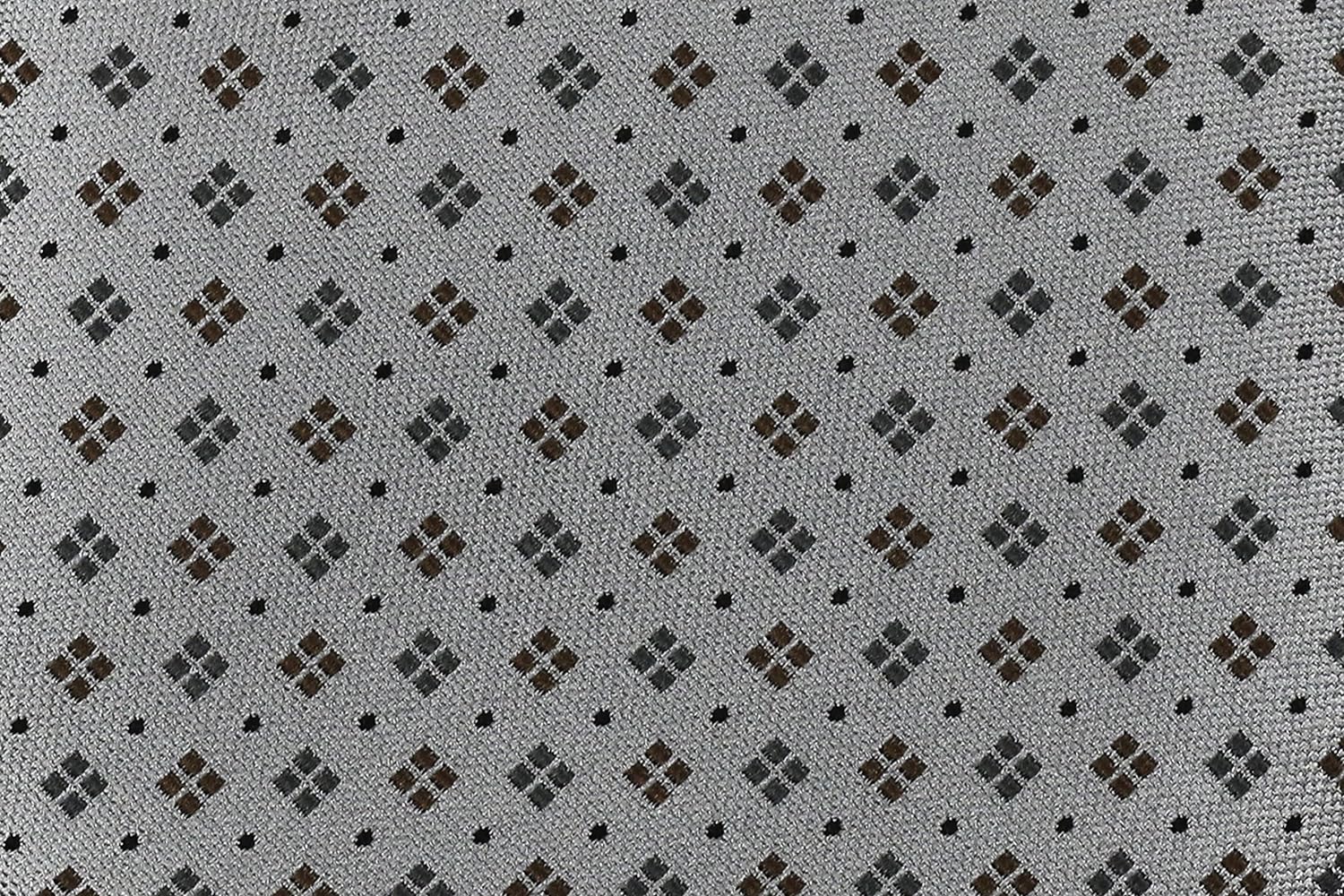 100% Silk Extra Long Gray Patterned Silk Tie (63 Inches Long)