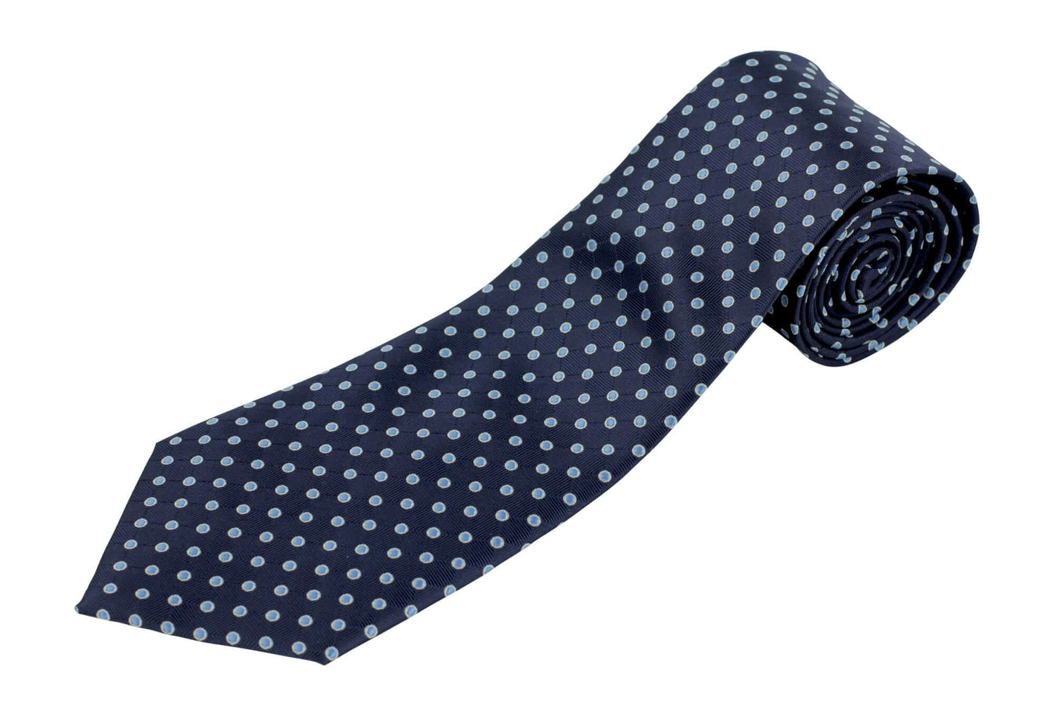 Extra Long Tie for Tall Men - Navy Blue with Dots