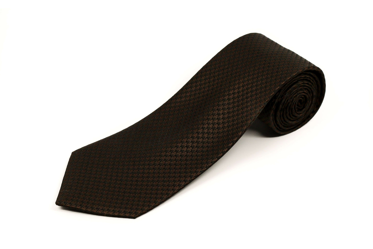 black and brown houndstooth xl necktie for tall men