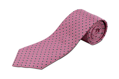 Extra Long Tie for Tall Men - Pink with Dots