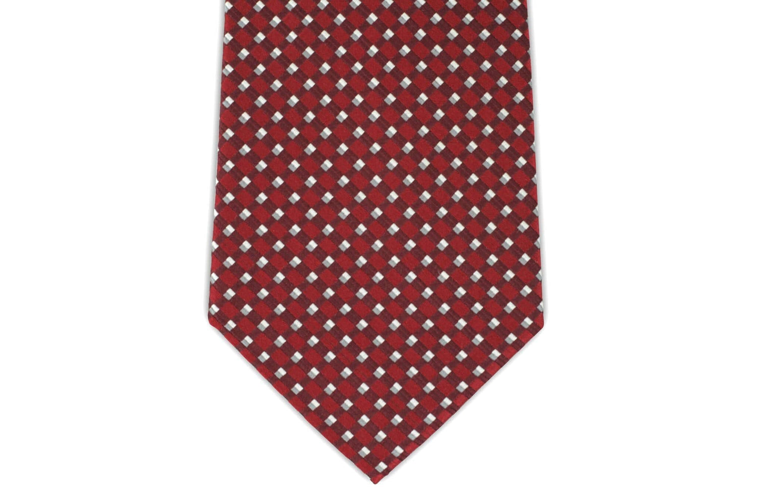 Extra Long Ties - 100% Silk Extra Long Deep Red Patterned  Tie