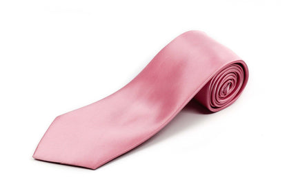 Extra Long Ties - 100% Silk Extra Long Solid Pink Tie