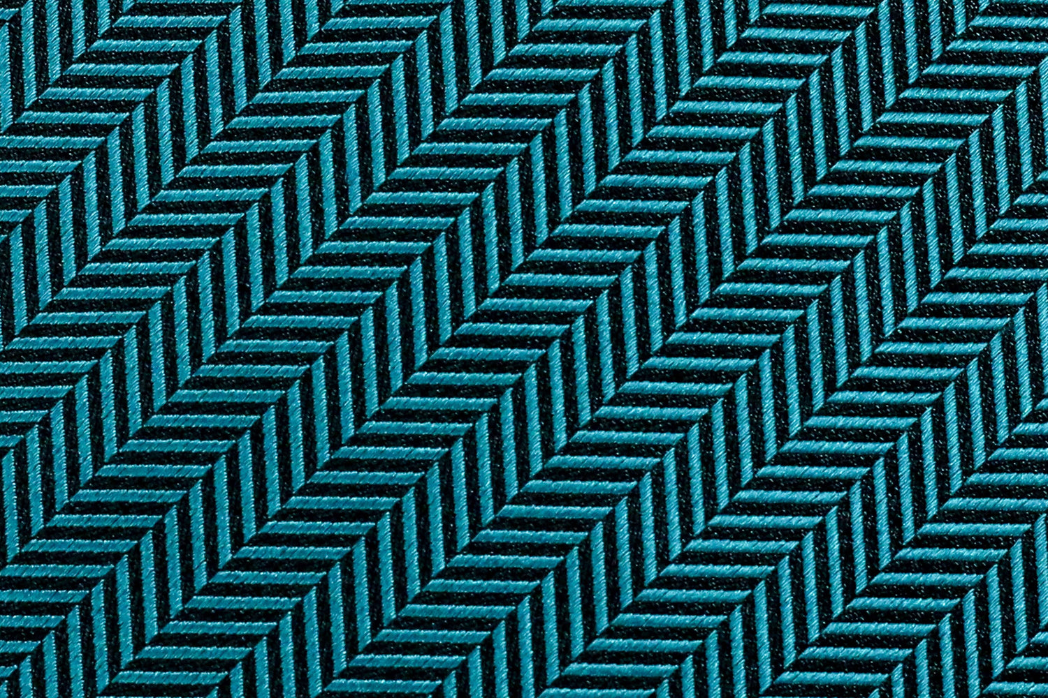 Solid Teal Herringbone silk fabric detail zoom shot